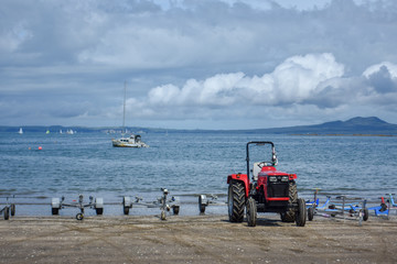 Tractor on beach