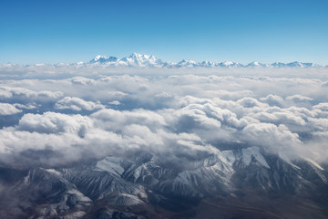tianshan mountains landscape in the sky