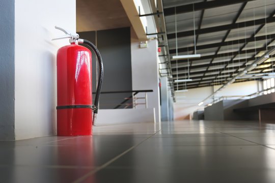 Fire extinguisher in the factory building.