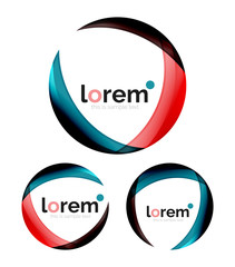 Set of geometric convergence vector icons