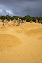 Yellow stones of Pinnacle Desert. Australia