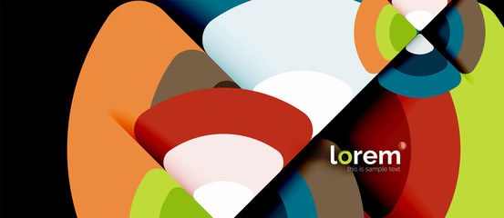 Obraz premium Circles and triangles geometric abstract background. Trendy abstract layout template for business or technology presentation or web brochure cover, wallpaper