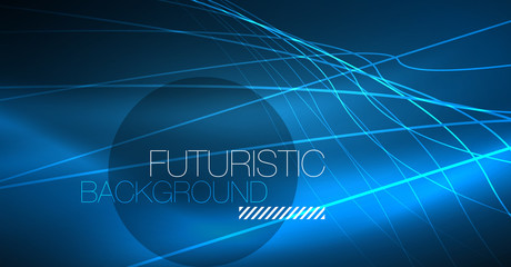 Neon glowing magic background, neon banner, night sky wallpaper. Magic light effect. Christmas abstract pattern.