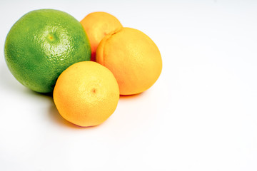 Creative layout made of fruits on a white background