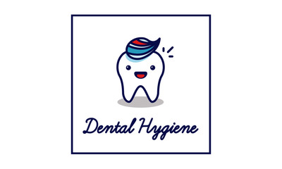  Dental Hygiene Poster with Fried Egg Vector Illustration