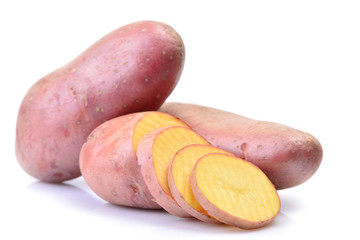Potatoes on white background