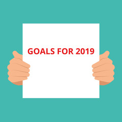 Writing note showing Goals For 2019.