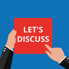 Word writing text Let's Discuss.