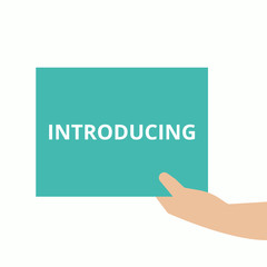 Text sign showing Introducing.