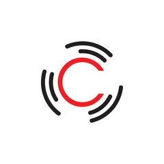 letter c stripes circle logo vector