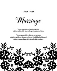 Vintage wedding invitation marriage text floral vector art