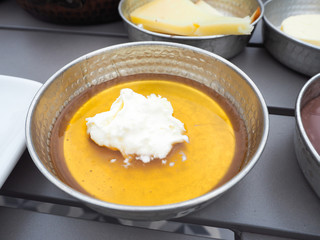 Turkish breakfast With various dipping sauce