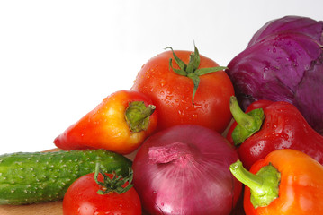 Vegetables on the kitchen board