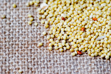 various cereals and groats on a table
