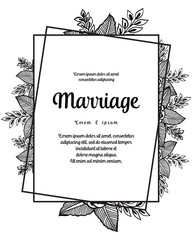 Floral hand draw marriage greeting card vector art