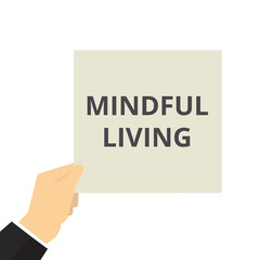 Writing note showing Mindful Living.
