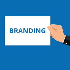 Text sign showing Branding.