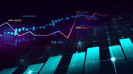 Stock market or forex trading graph in graphic concept