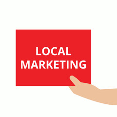 Writing note showing Local Marketing.