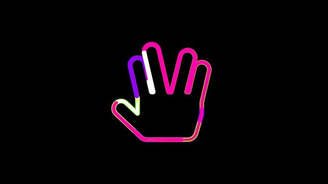 Circles gather in symbol hand spock. After it crumbles in a line and moves to the camera. Alpha channel black