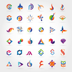 Abstract Colorful Logo Set Sign Symbol Icon