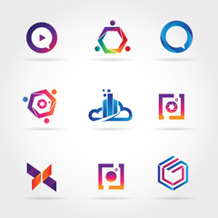 Colorful Logo Business Set Collection Template Sign Symbol Icon