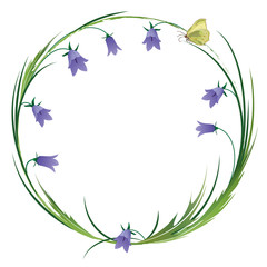  frame with butterfly and blubells