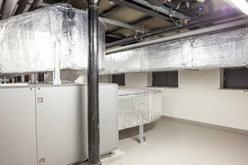 aeration pipes in a technical room