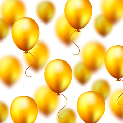 Gold realistic balloon background. Vector illustration. Birthday party, celebration, presentation, sale, anniversary design.