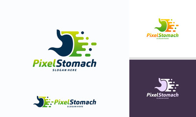 Stomach logo designs, Pixel Stomach Logo template vector