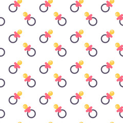 Baby shower seamless pattern. Vector illustration. Cute color design for gift wrapping paper, greeting cards, posters, banners, fabrics, textile, web, prints