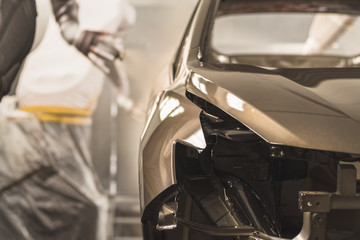 Fototapeta premium Production line of automobile plant, painting shop