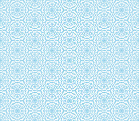 Abstract seamless kaleidoscope design blue color background. Creative raster illustration beautiful texture.