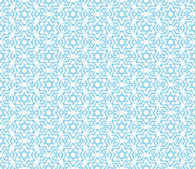 Abstract seamless kaleidoscope design blue color background. Creative raster illustration beautiful texture.