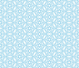 Abstract seamless kaleidoscope design blue color background. Creative raster illustration beautiful texture.
