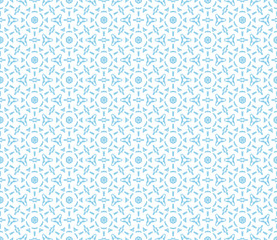 Abstract seamless kaleidoscope design blue color background. Creative raster illustration beautiful texture.