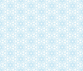 Abstract seamless kaleidoscope design blue color background. Creative raster illustration beautiful texture.