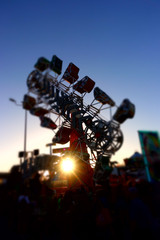 Tilt Shift view of zipper upside down ride at the San Diego County fair