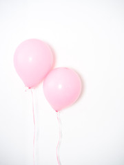 Fototapeta na wymiar Balloon pink color pastel on gray