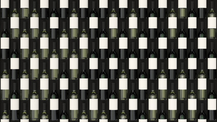 Pattern from bottles of red and white wine with blank labels