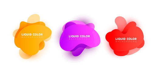 Set of graphic liquid color elements 