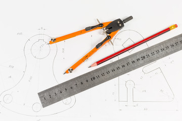 Tools for draftsmanship on a training drawing