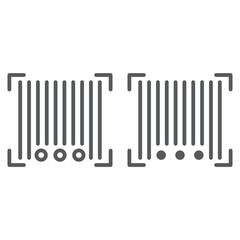 Barcode line and glyph icon, scanner and identification, code sign, vector graphics, a linear pattern on a white background.