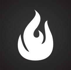 Flame icon on black background for graphic and web design, Modern simple vector sign. Internet concept. Trendy symbol for website design web button or mobile app