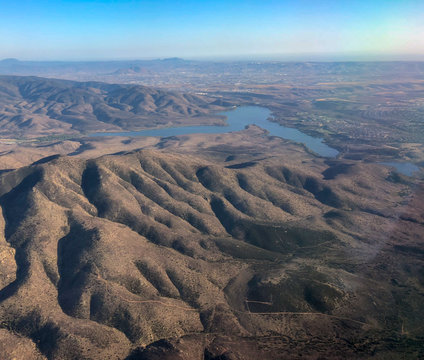 Aerial image of Sweetwater Reservior in San Diego