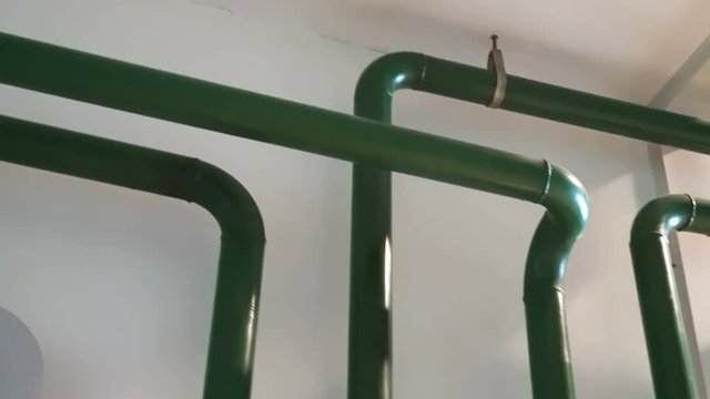 Stainless steel pipes in the factory