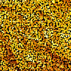 Panel with circles, dots, points of different shades of Golden color. 