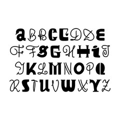 Lettering handmade font. Decorative alphabet black color for the design of posters, write postcards and slogans, playful style