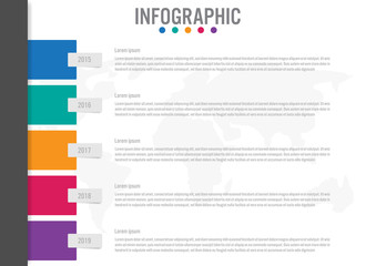 Business infographic labels template with 5 options.Creative concept for infographic.