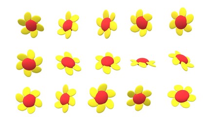 3D yellow flower isolated for content design.